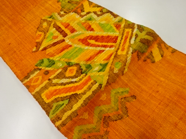 JAPANESE NAGOYA OBI / MAWATA TSUMUGI / WOVEN ABSTRACT
